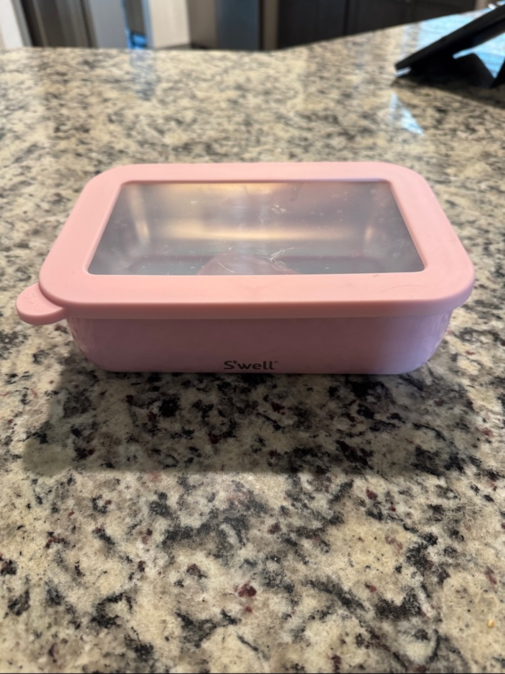 S'well Pink Silicone Lunch Container with Clear Window Lid